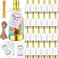 Vista 1 de Gerrii 50 frascos metálicos de mini botella de champán con forma de frascos con forma de frascos dorados de plástico para bricolaje, botella