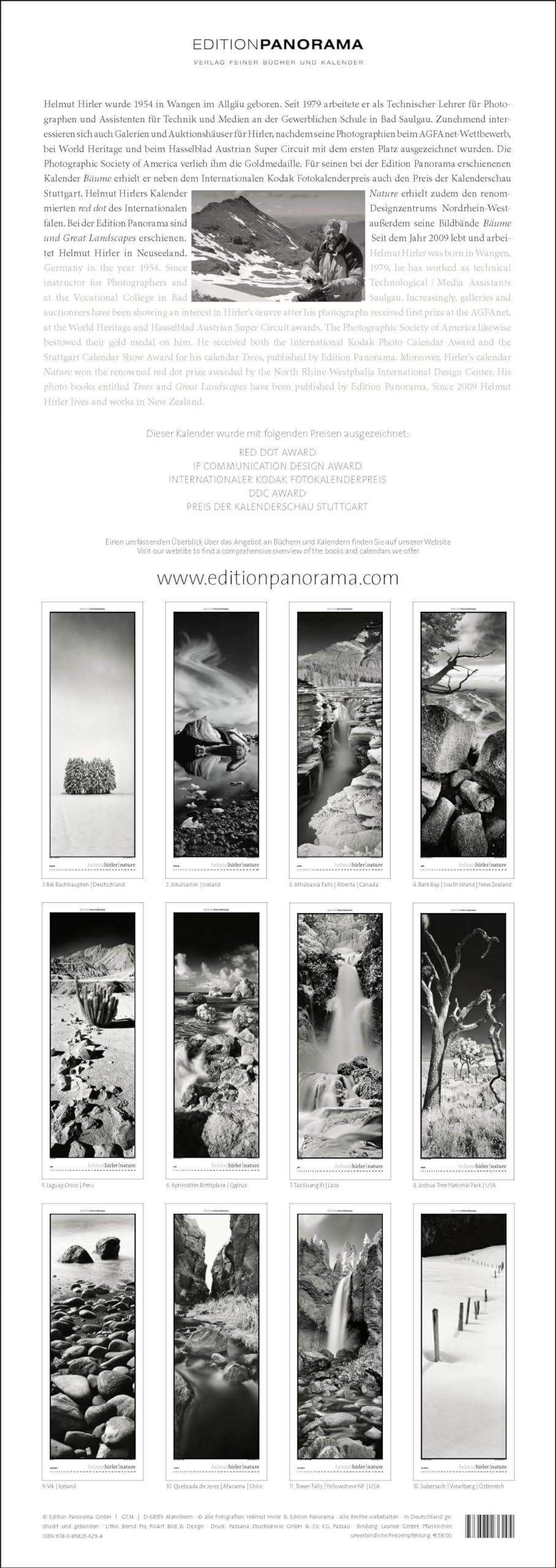 Nature: Immerwährender Vertikal-Kalender, 40 x 110 cm