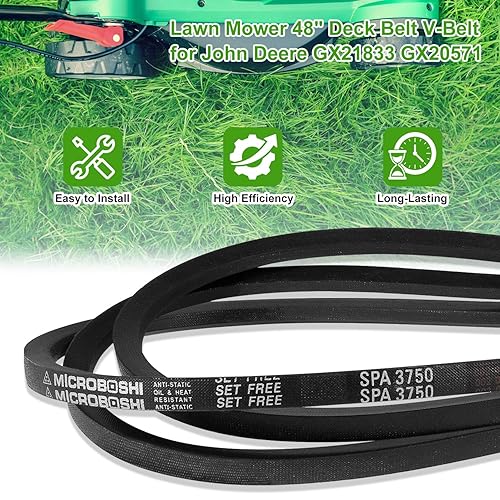 Miniatura 5 de Correa trapezoidal para cortacésped de 48 pulgadas para John Deere GX21833 GX20571 D140 D150 D160 L120 L130 LA130 LA140 LA145 LA155 LA165 X140, etc