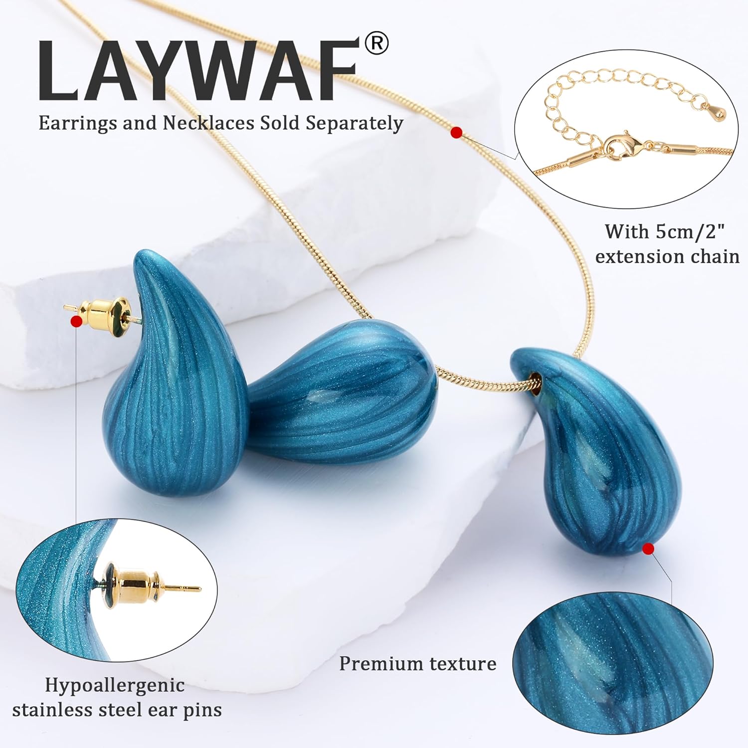 Big Hoop Earrings for Women Trendy, Teardrop Dangle Earrings Jewelry, Hypoallergenic 22K Gold Plated Stainless Steel Posts, Nickel Free Chunky Stud Earrings, Designer Duped Jewelry - Image 5