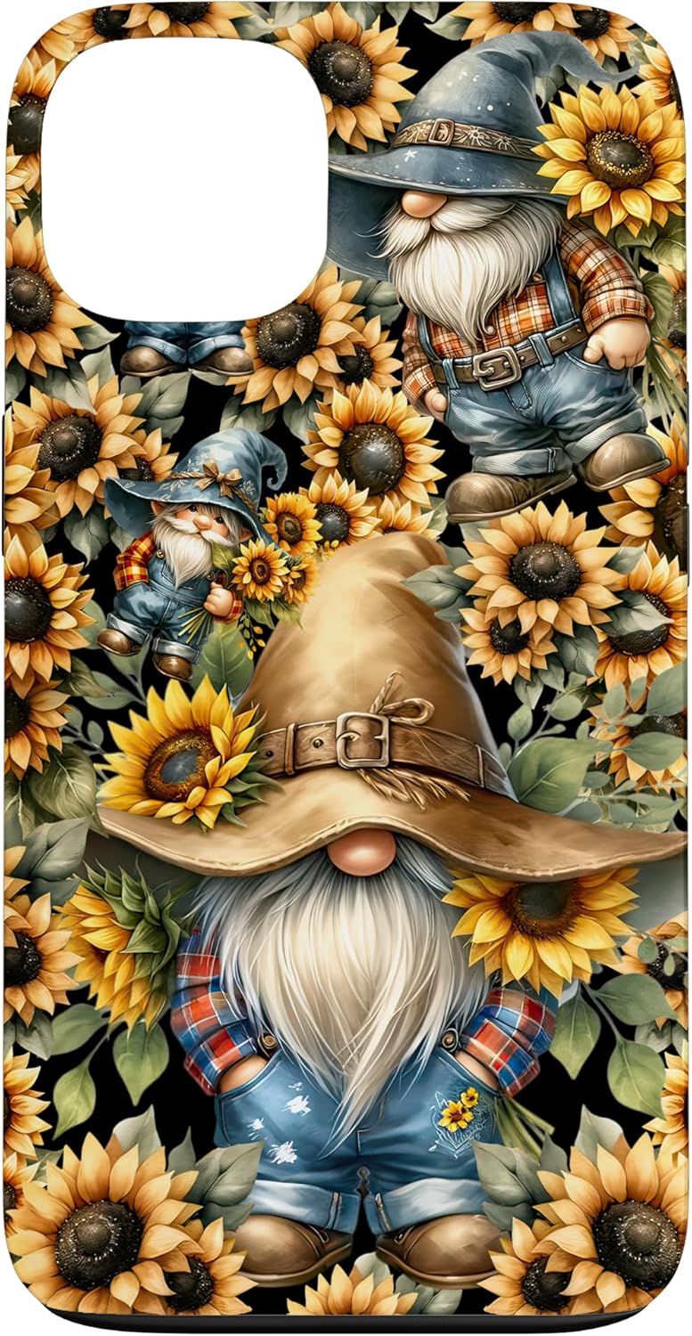 Cute Sunflower Gnome Patterns For Women Spring And Summer Case for iPhone 15
