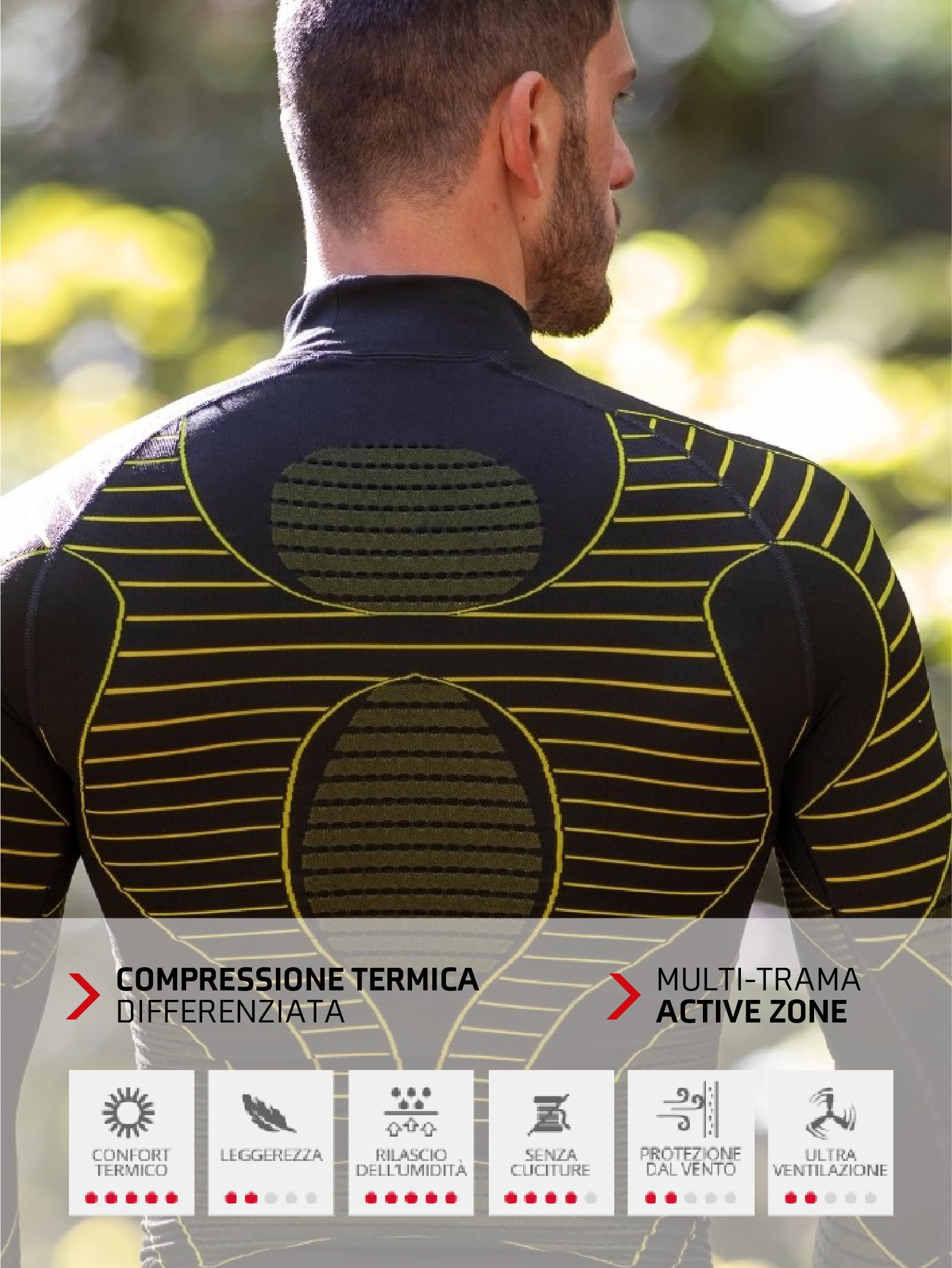 BIOTEX Lupetto Icebreak per Ciclismo e Running, Intimo Tecnico Sportivo, Maglia Termica con Multi Zone 3D
