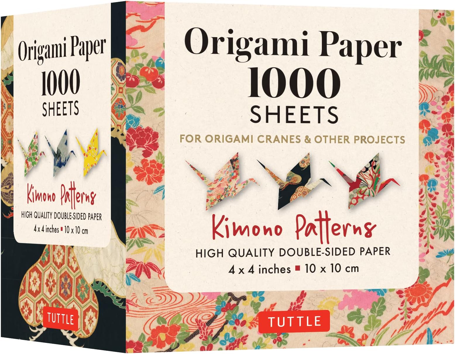 Origami Paper 1,000 sheets Kimono Patterns 4" (10 cm): Tuttle Origami Paper: Double-Sided Origami Sheets Printed with 12 Different Designs (Instructions Included)