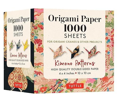 Origami Paper 1,000 sheets Kimono Patterns 4" (10 cm): Tuttle Origami Paper: High-Quality Double-Sided Origami Sheets Printed with 12 Different Designs (Instructions Included)
