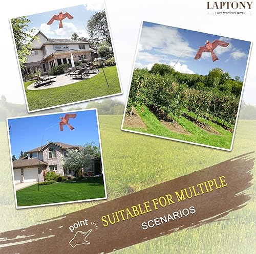 Miniatura 5 de Bird Hawk - Cometa voladora con poste para cultivos de granja, protector de granja, cometa voladora con poste de 19.7 ft, estilo A