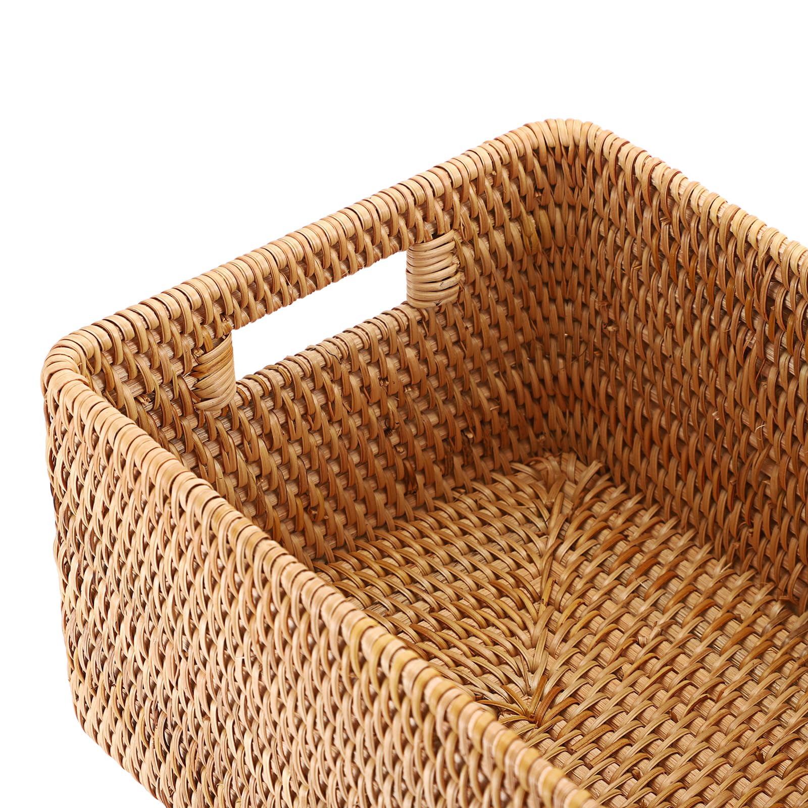 SUMTree panier de rangement en rotin, fait à la main, 35x25x16cm