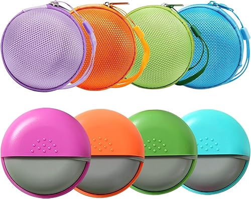 Miniatura 1 de Pastilleros de viaje, organizador de píldoras, portátil, pequeño, para bolso, lindo recipiente redondo para medicina, píldoras, aceite de pescado,