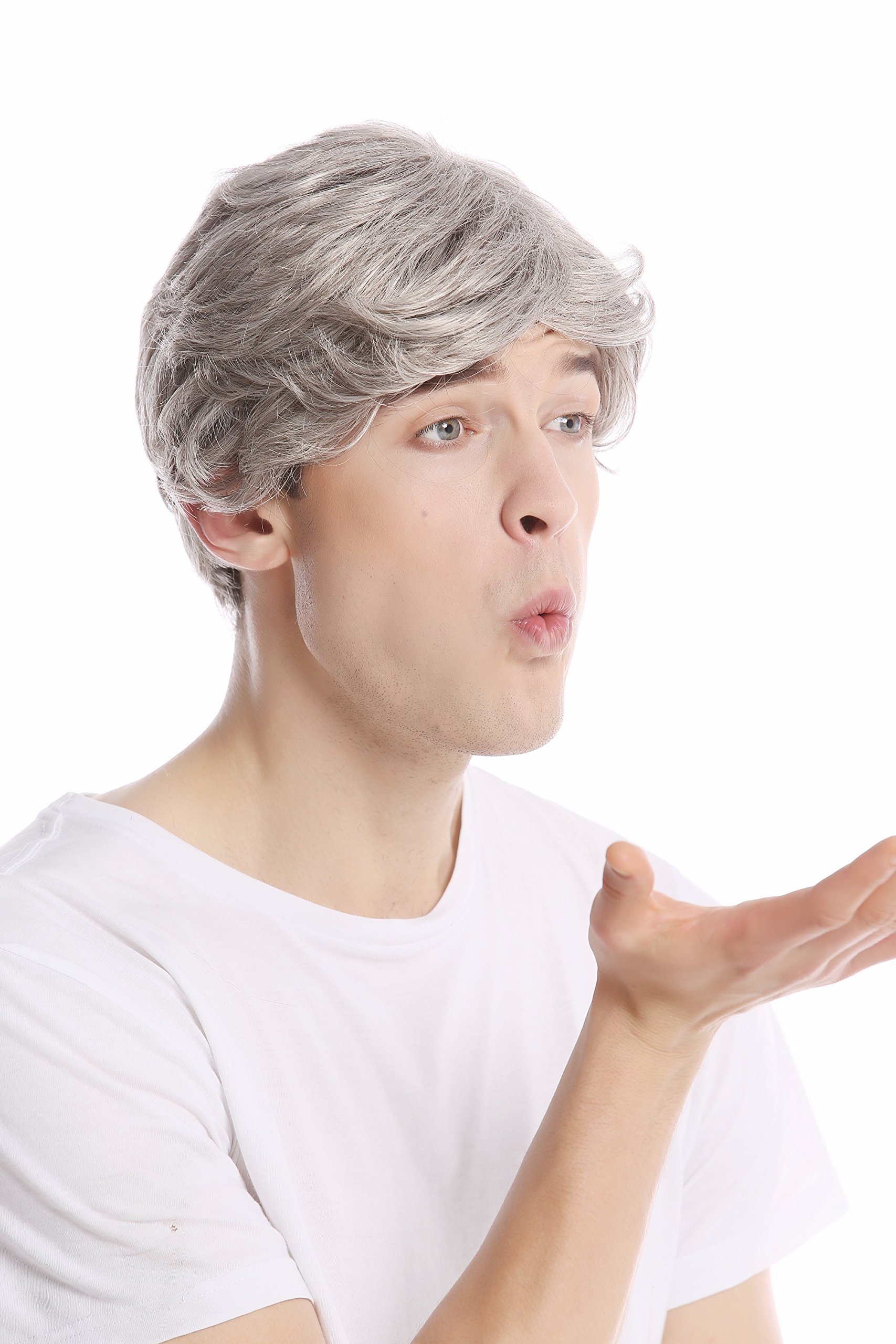 WIG ME UP - GFW355A-51 Men Gents Wig short casual youthful modern look light grey gray, Gray (51), Length: approx. 20 cm - Image 4