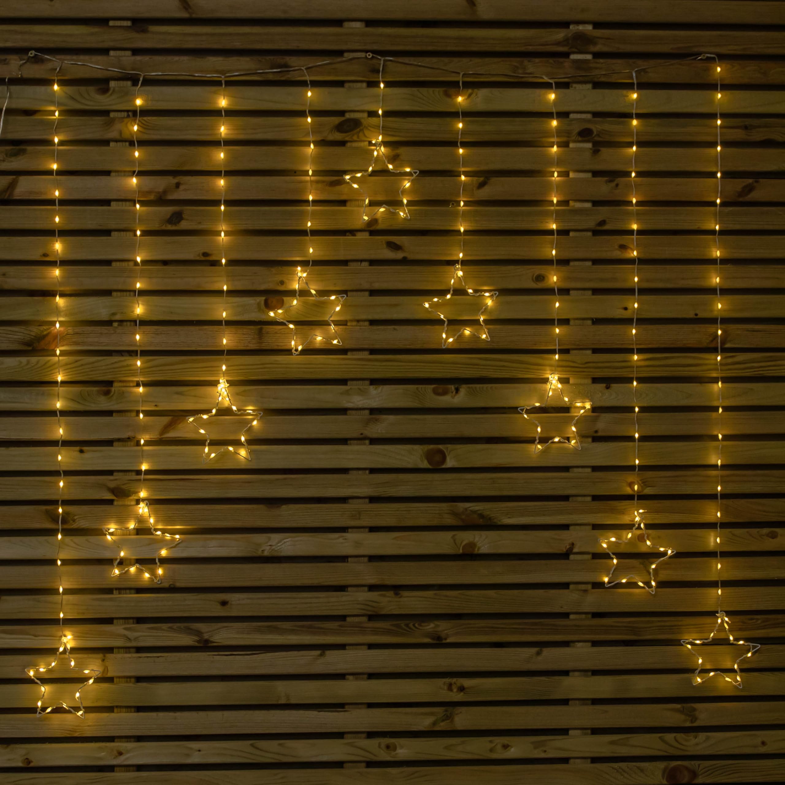 Samuel Alexander Premier Flexibrights Mains Operated 258 Warm White Led Star Christmas Curtain Light 1.2 X 1.2M