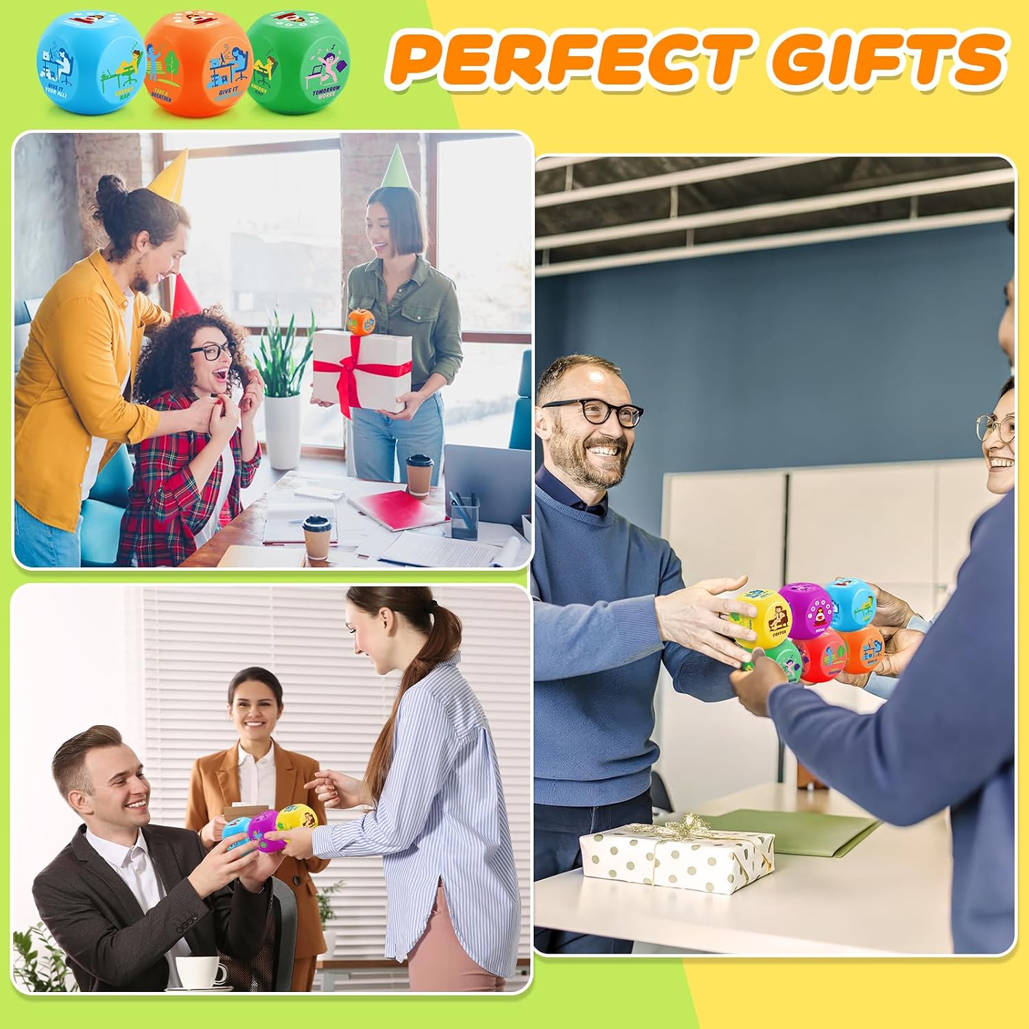 Kasyat 18 Pcs Funny Stress Cube Bulk Foam Stress Balls for Adult Office Desk Anxiety Relief Squeeze Cubes Employee Appreciation Gifts for Coworkers Colleagues Team Building