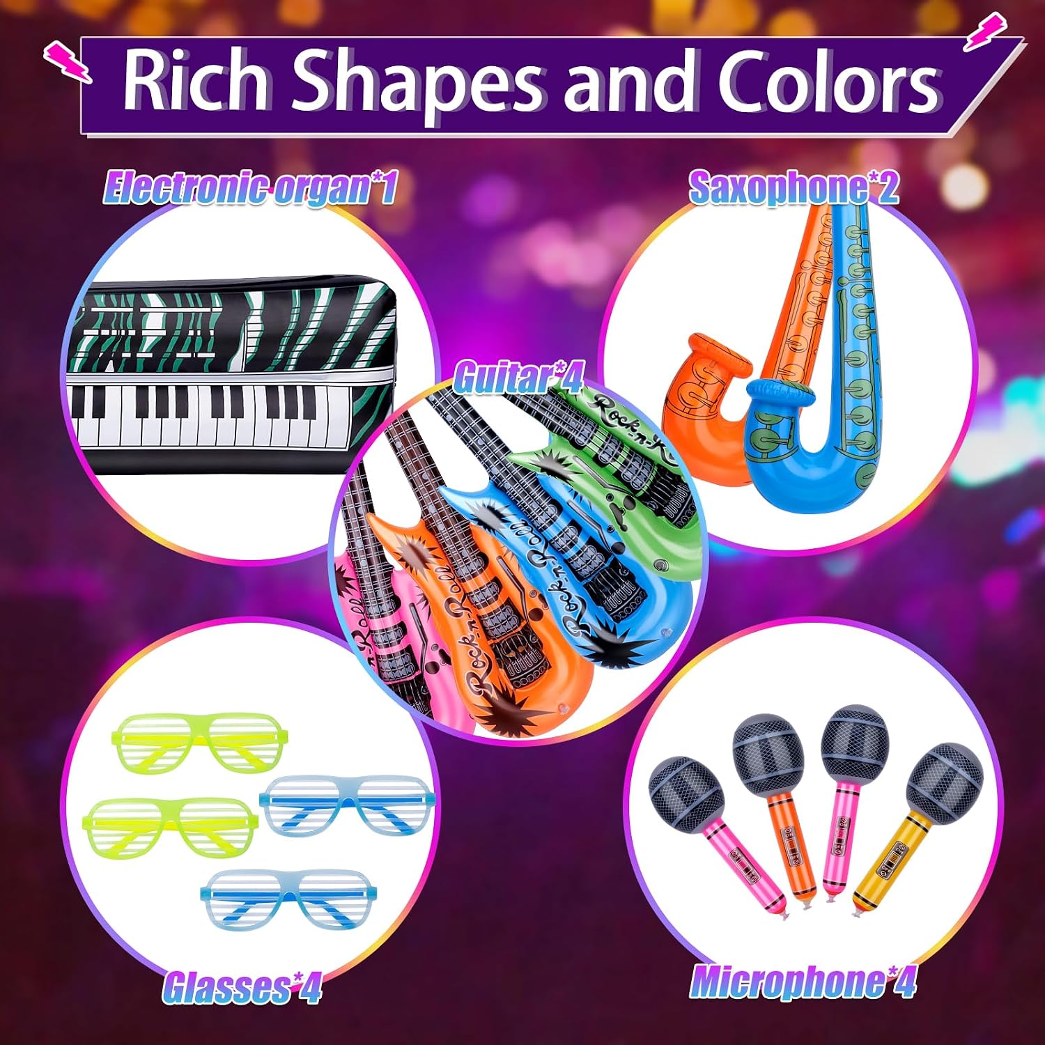Dilabnda Rock Star Balloons Party Decorative Accessories Set - Image 2