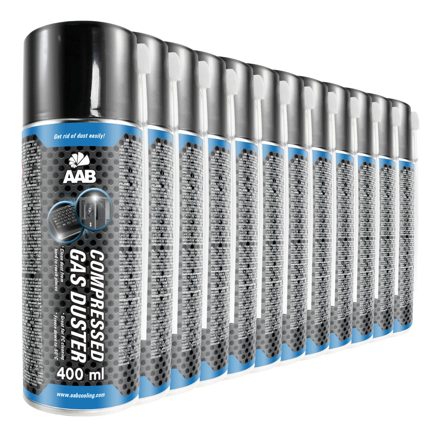 2 Bombolette Aria Compressa 750ml | Per Pulizia PC, Tastiere, Elettronica | Con Tubo Estensione - Foto 3