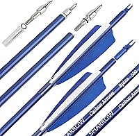 Vista 1 de Flechas de carbono de 31 pulgadas, flechas de caza de tiro con arco, 500 espina dorsal con plumas, flechas de práctica para tiro con arco compuesto