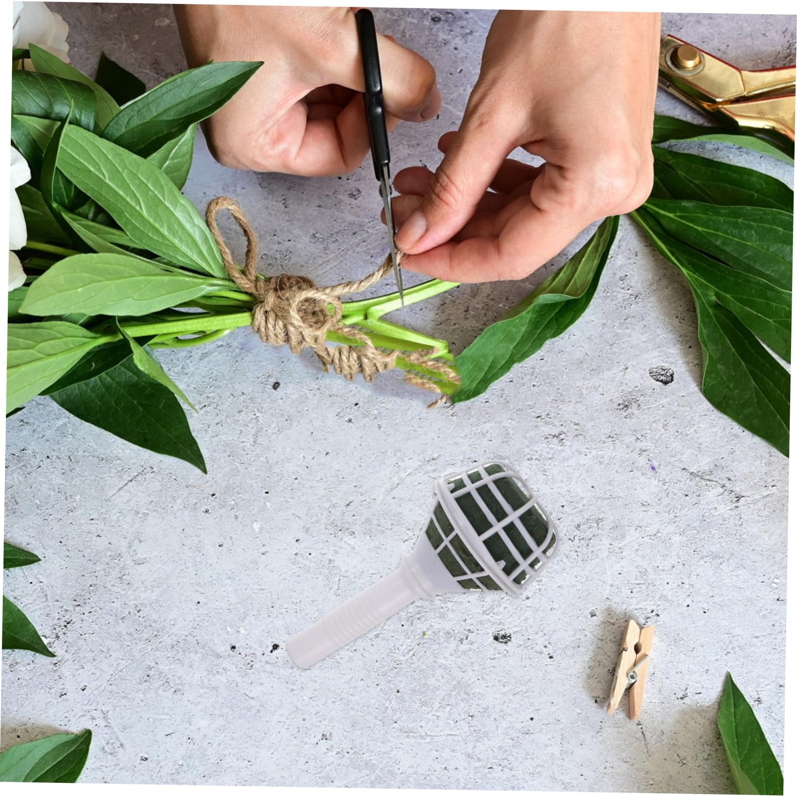 Porta Ramos de Flores de Resina Asa para Boda, 6 Unidades para Arreglos de Flores Artificiales y Hand Bouquets, Soporte para Decoración de Bodas y DIY
