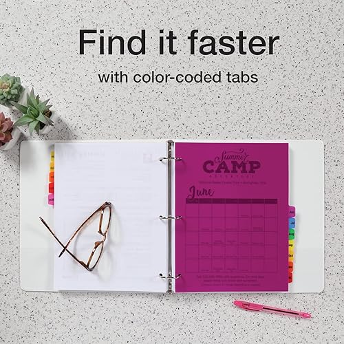 Miniatura 7 de Oxford Separadores mensuales de plástico para carpetas de 3 anillos, 12 pestañas preimpresas multicolor, enero a diciembre, tamaño carta, paquete de