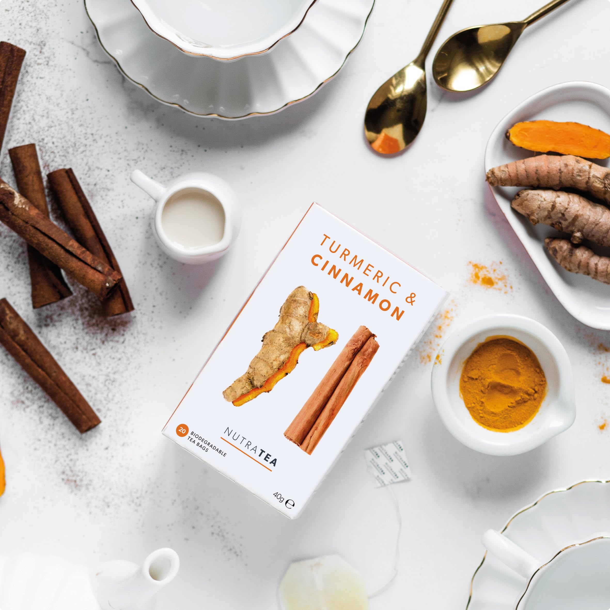 Nutra Tea Tisana Curcuma e Cannella - 20 Bustine Riutilizzabili