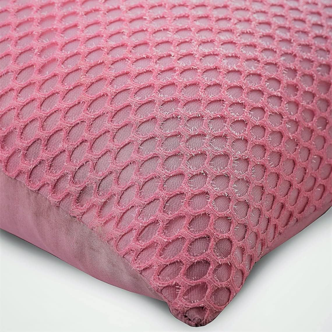 The HomeCentric Euro Pillow Decorative, Pink European Pillow Covers 26x26 inch (65x65 cm) Polyester Euro Shams, Solid Color, Beehive Texture, Modern European Sham Covers Easter - Pink Beehive