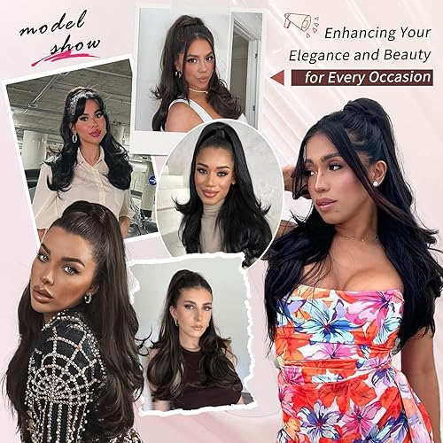 Miniatura 6 de Extensión de cola de caballo rubio, extensión de cola de caballo con cordón de 20 pulgadas para mujeres, extensiones de cabello de cola de caballo