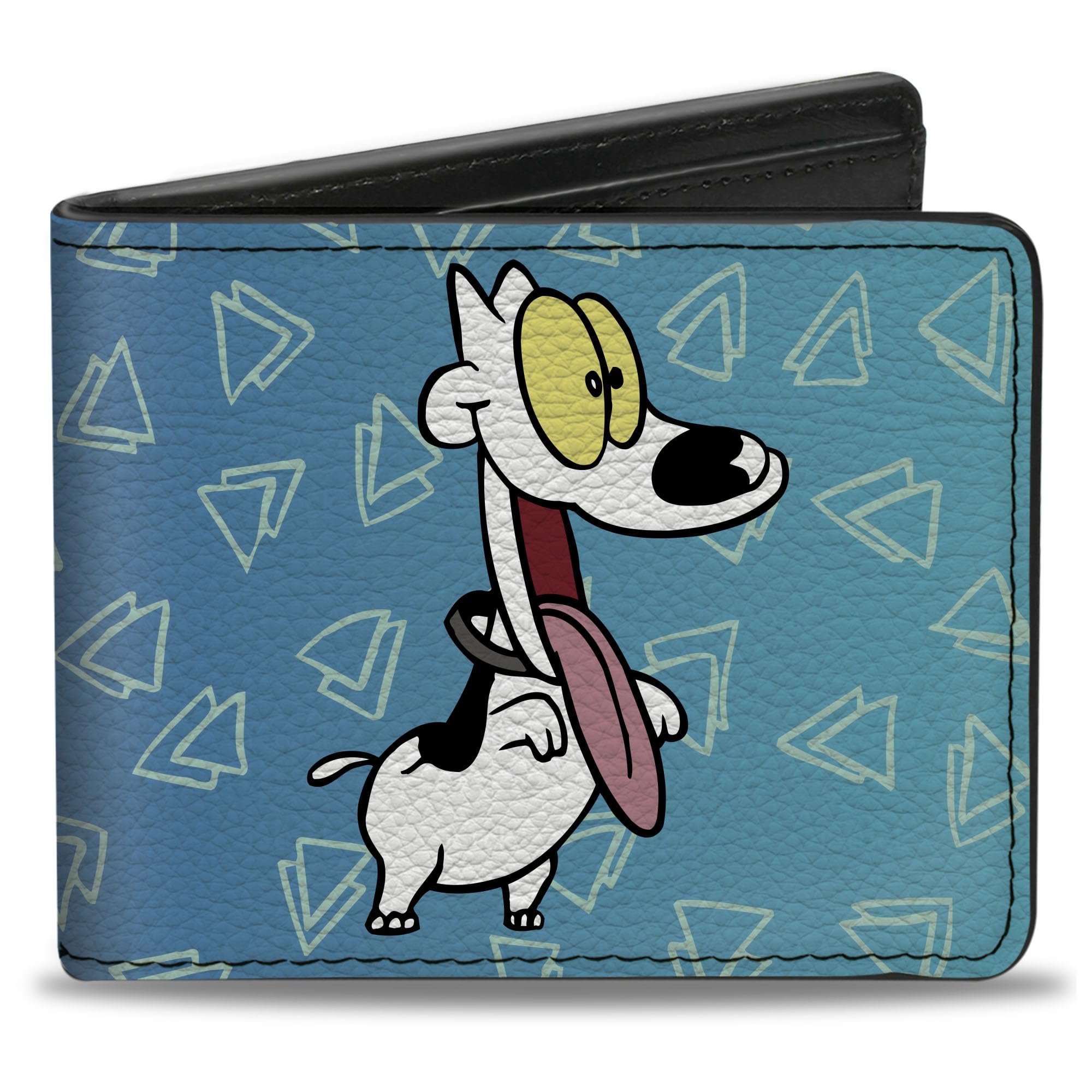 Rocko's Modern Life Men's Buckle-Down PU Bifold Wallet Spunky 2-Poses Blues/White, Multicolor, 4.0