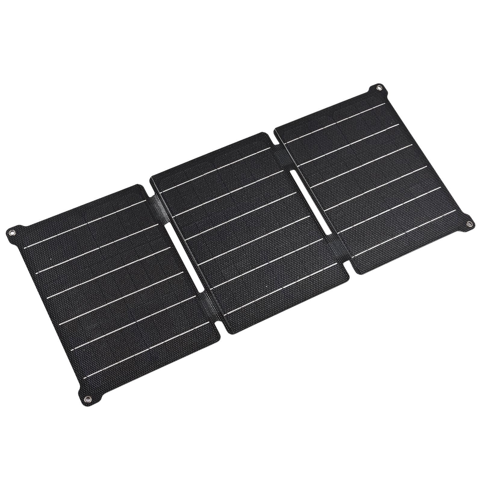 Keenso Panneau Solaire Pliable, Chargeur Solaire Haute efficacité pour Activités de Plein Air, Module avec Deux Sorties USB pour Randonnée, Camping, Voyage, Alimentation Portable (21W)