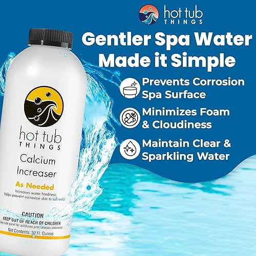 Miniatura 2 de Hot Tub Things Aumento de calcio, potenciador líquido de dureza del agua de spa para bañera de hidromasaje y spa, apoya la longevidad del equipo,