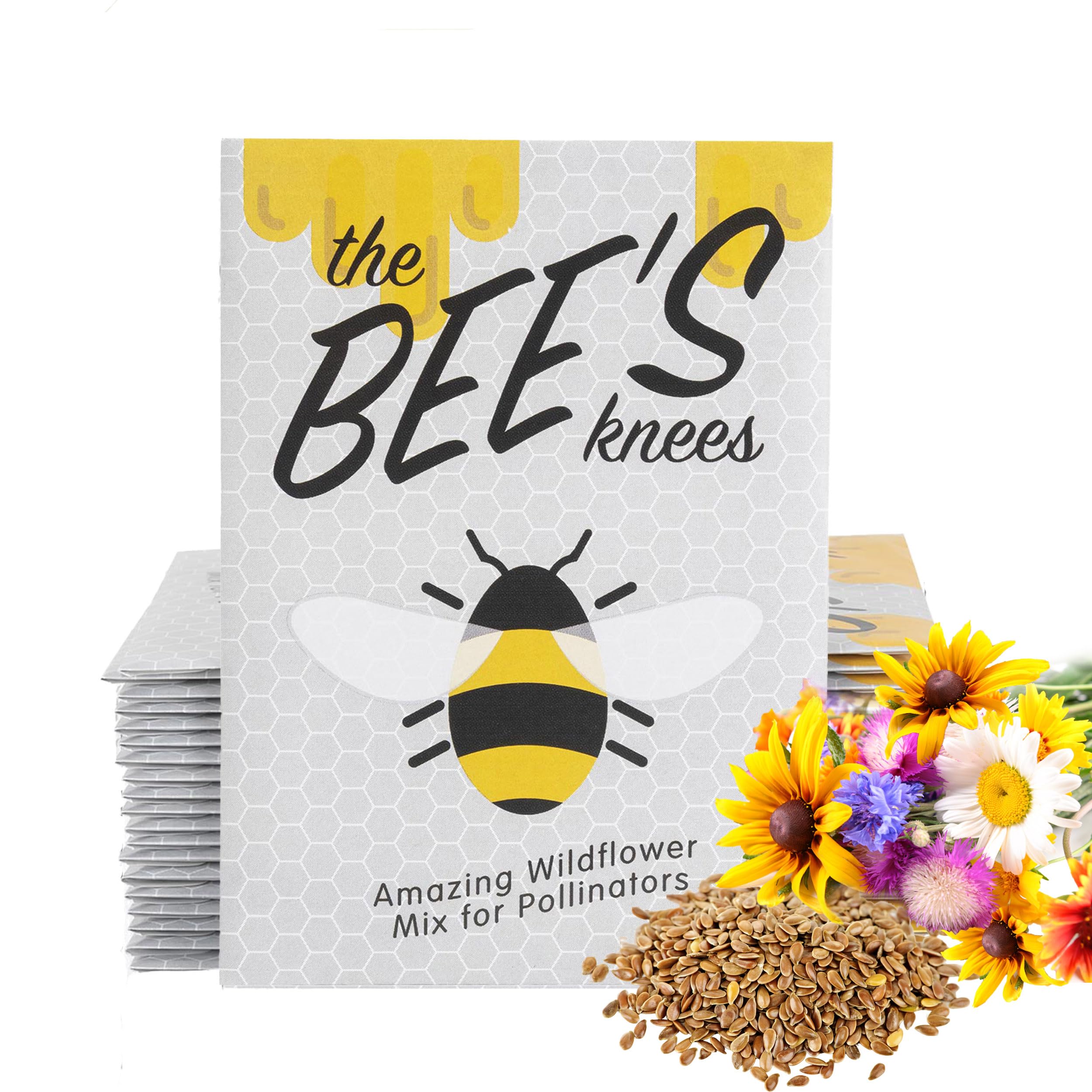 Amazon.com : American Meadows Wildflower Seed Packets ''The Bees Knees''  Favors (Pack of 20) - Pollinator Wildflower Seed Mix to Attract  Hummingbirds, Bees, and Butterflies, Party Favors for Any Occasion : Patio,
