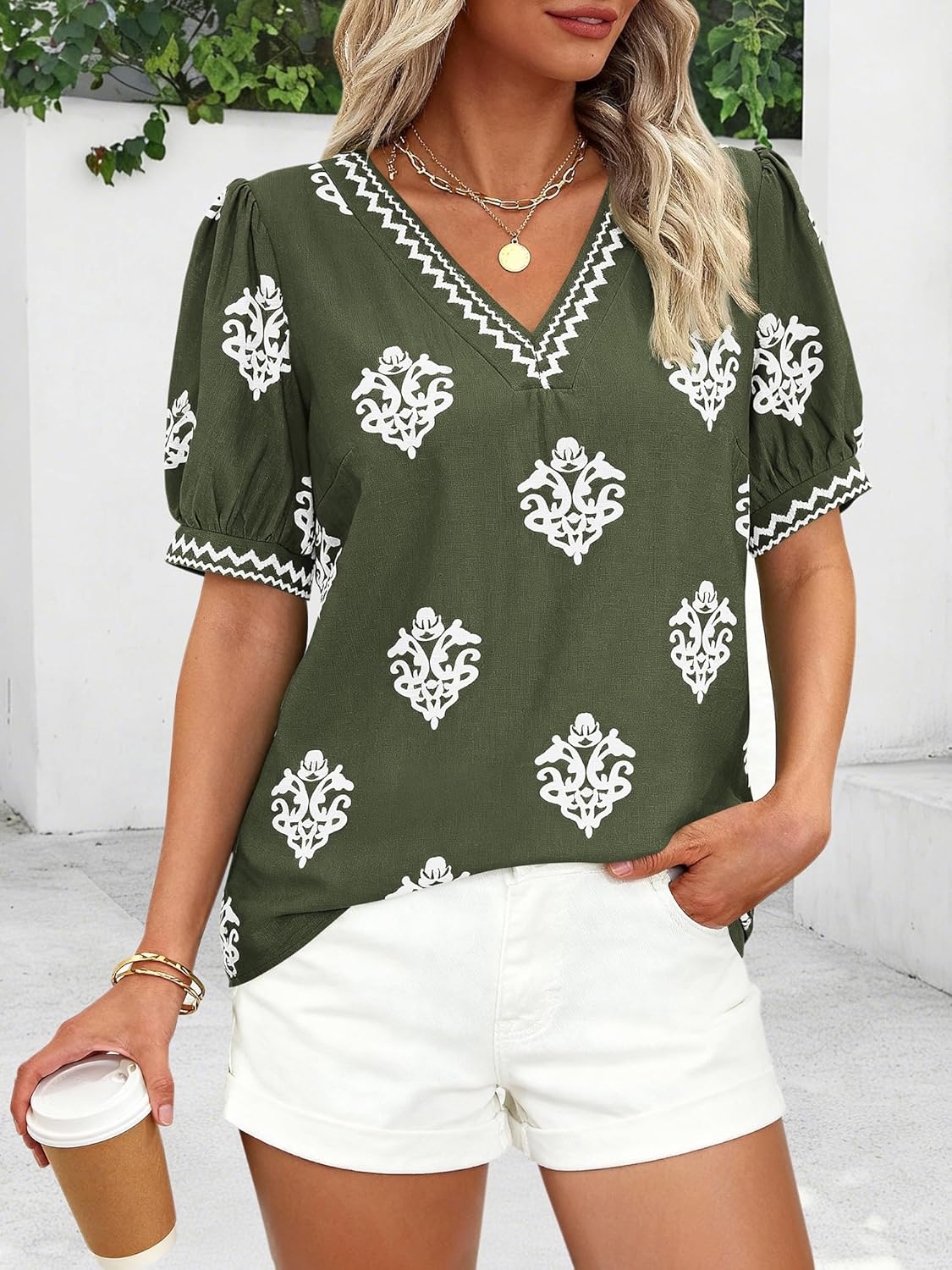 BTFBM Casual Spring Shirts for Women Beach Fashion Going Out Tops Vacation Short Sleeve Floral Boho Blouses Tunics - Image 2
