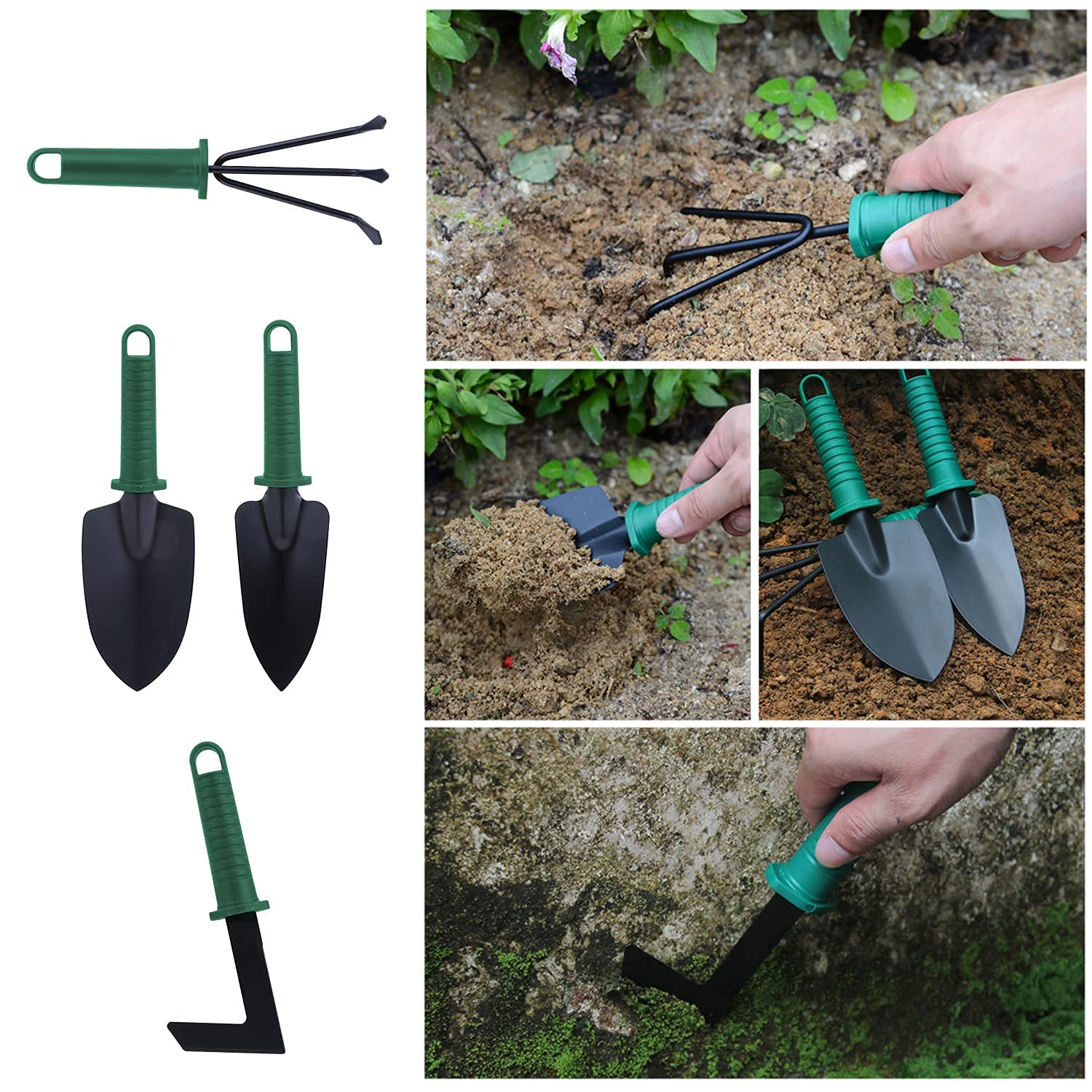 11PCS Kit di Attrezzi da Giardinaggio con i Guanti da Giardinaggio, Set di Attrezzi da Giardino con Custodia per Il Trasporto, Regalo da Giardino per Donna, Genitori, Giardinier
