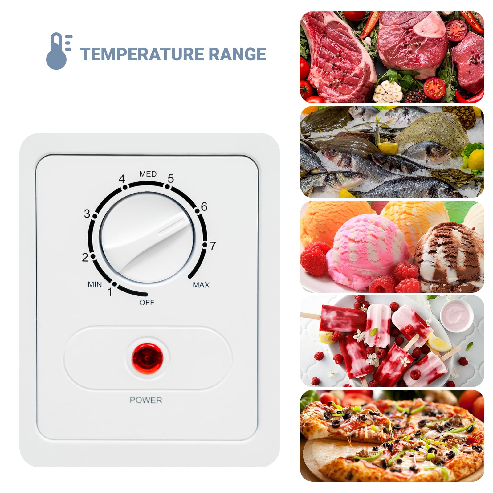 Techomey Large Chest Freezer 20 Cu Ft, Deep Freezer With 7 Adjustable Thermostat, Chest Deep Freezer With Removable Basket For Garage, Basement, White on Fridge.com - View 5