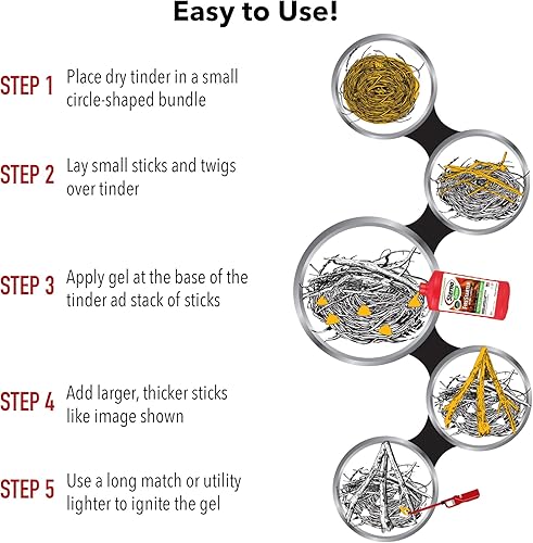 Miniatura 6 de Sterno Fire Starter, etanol - Firestarter - Gel de llama instantánea - Combustible ultraconcentrado para fogatas o chimeneas - Quemador de etanol