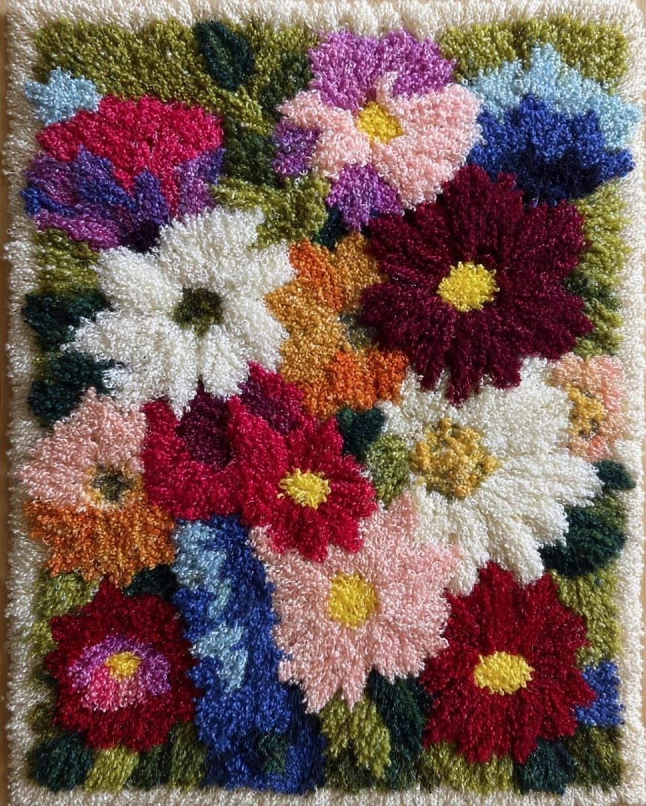 Wallphantom DIY Latch Hook Rug Kit,Beautiful Flowers
