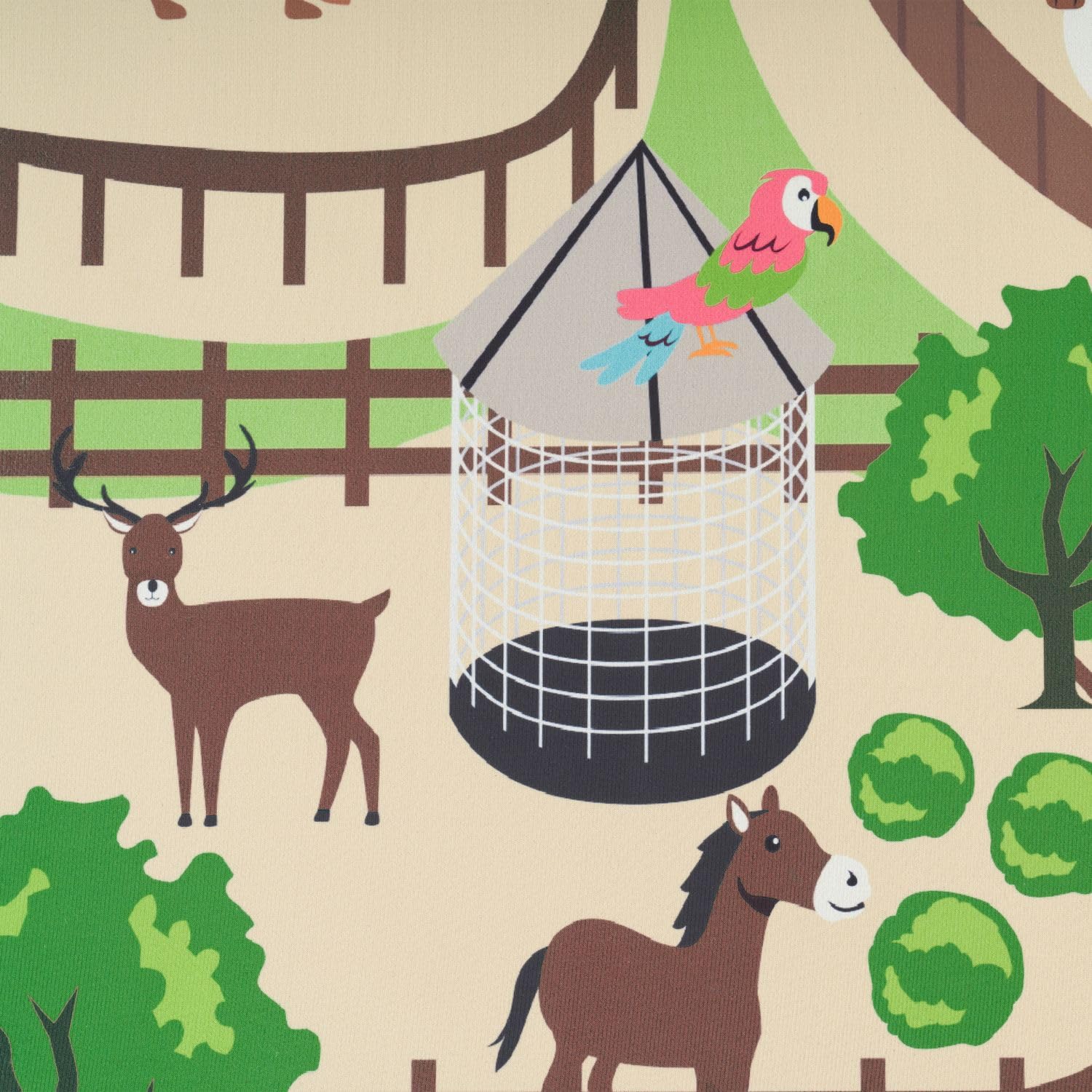 TT Home Kinder-Teppich, Spiel-Teppich Für Kinderzimmer, Zoo Mit Tiger, Bär, Bunt, Größe:240x340 cm