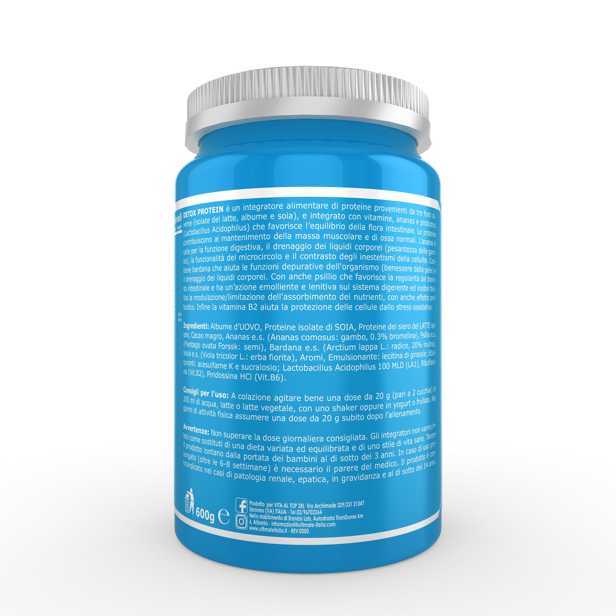 Detox protein cacao 600g - drenante - Ultimate Italia
