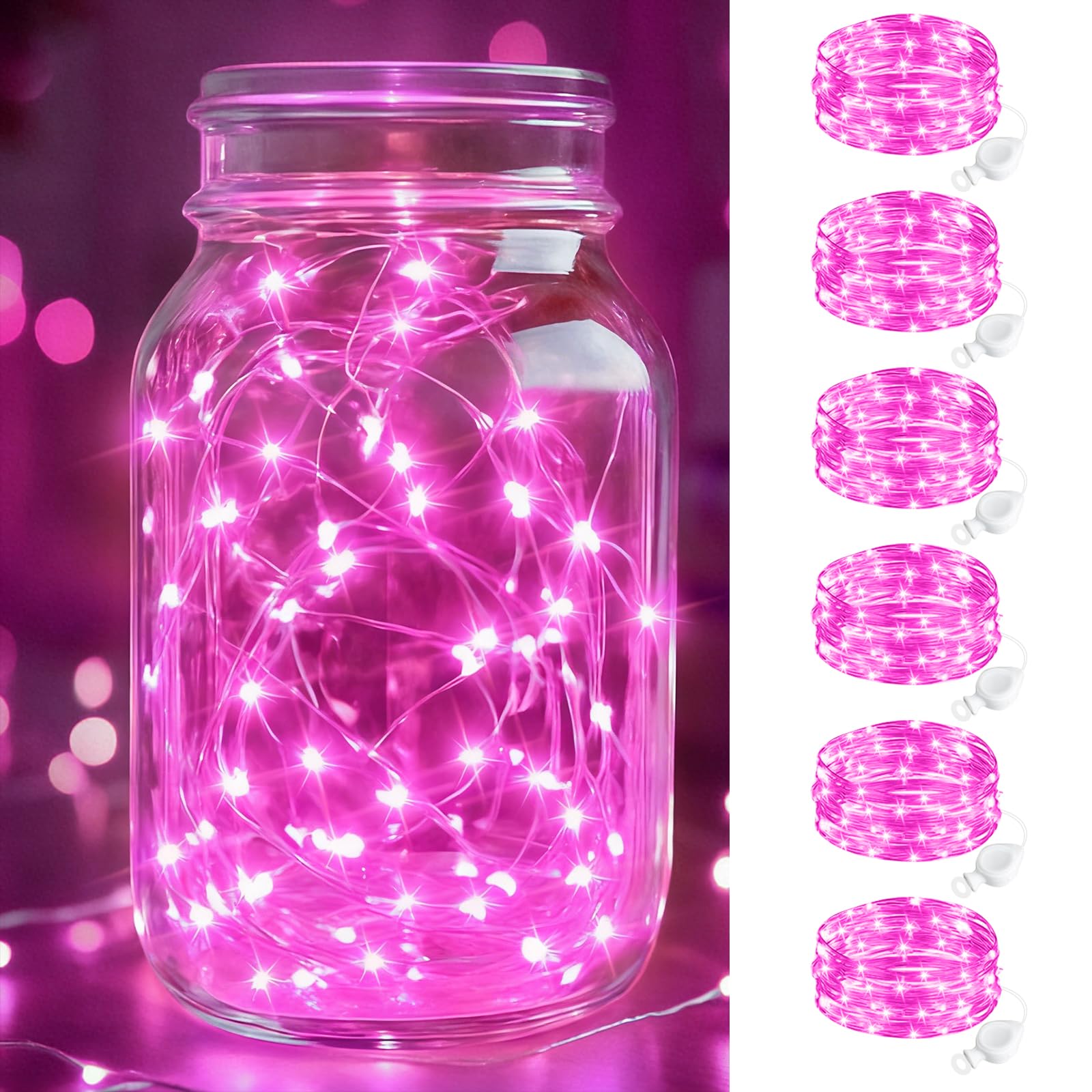 btfarm LED Lichterkette mit Batterie Klein, 2M 20LED Mini Lichterkette Batteriebetrieben, Wasserdicht Lichterkette Draht mit Knopfzelle für Weihnachten Hochzeit Party Innen Deko, WarmWeiß
