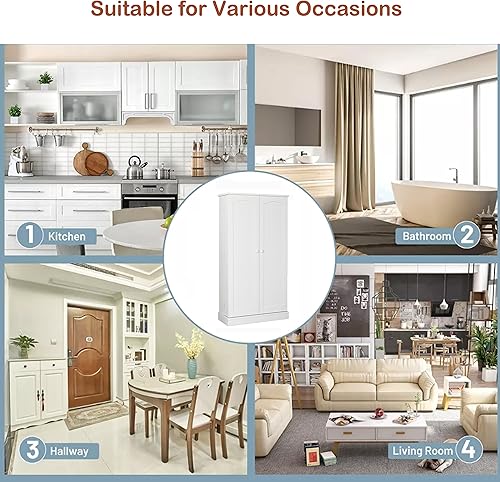 Miniatura 5 de Function Home - Despensa de cocina de 41 pulgadas armarios de despensa de granja armario de almacenamiento con puertas y estantes ajustables color