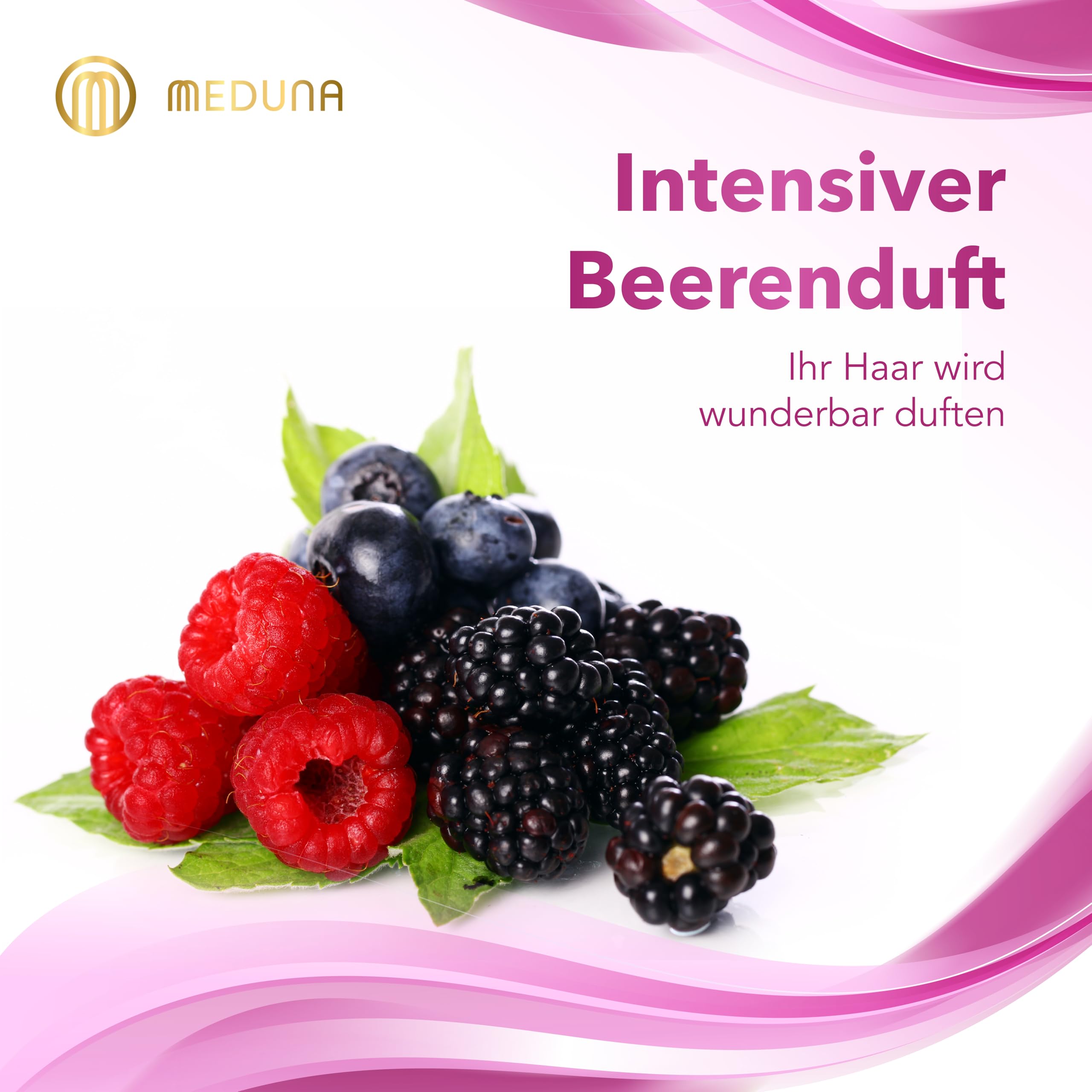 MEDUNA festes Haar-Shampoo Wild Berry 75g - Beerenduft - Haarseife mit Bio-Kokosöl & Shea Butter - Naturkosmetik Haarpflege Shampoo - Pflegeshampoo alle Haartypen - Made in Germany (5)