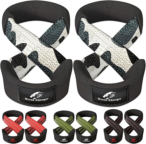 Miniatura 8 de Figura 8 Correa de elevación acolchada correas de levantamiento de peso muerto resistentes Correas de levantamiento de pesas Strongman Axle Bar