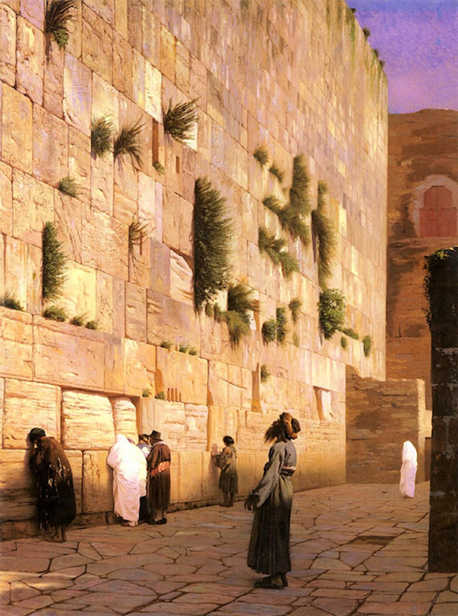 ARTXLXXBN Famous Print Painting Colorful Art Print Solomon's Wall Jerusalem by Jean-léon Canvas Art Decorations for Home Decor 60x90cm