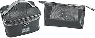 YunZh 2 bolsas de maquillaje de malla portáti...