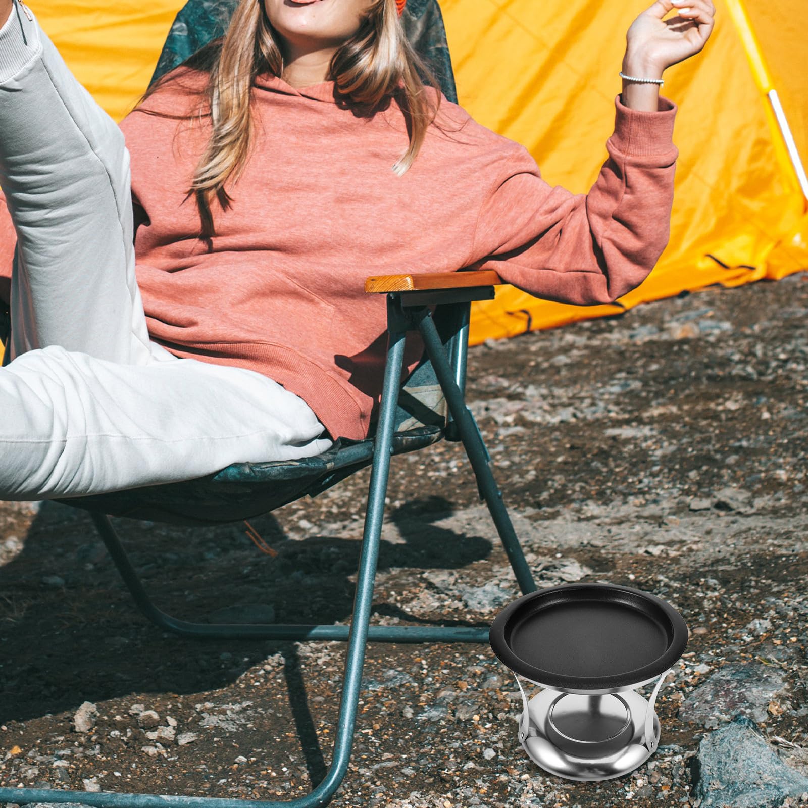 Healeved Edelstahl Buffet Warmhalteplatte mit Rutschfestem Boden und Deckel Buffet Chafing Dish für Grillpartys Camping Serviertablett Zubehör