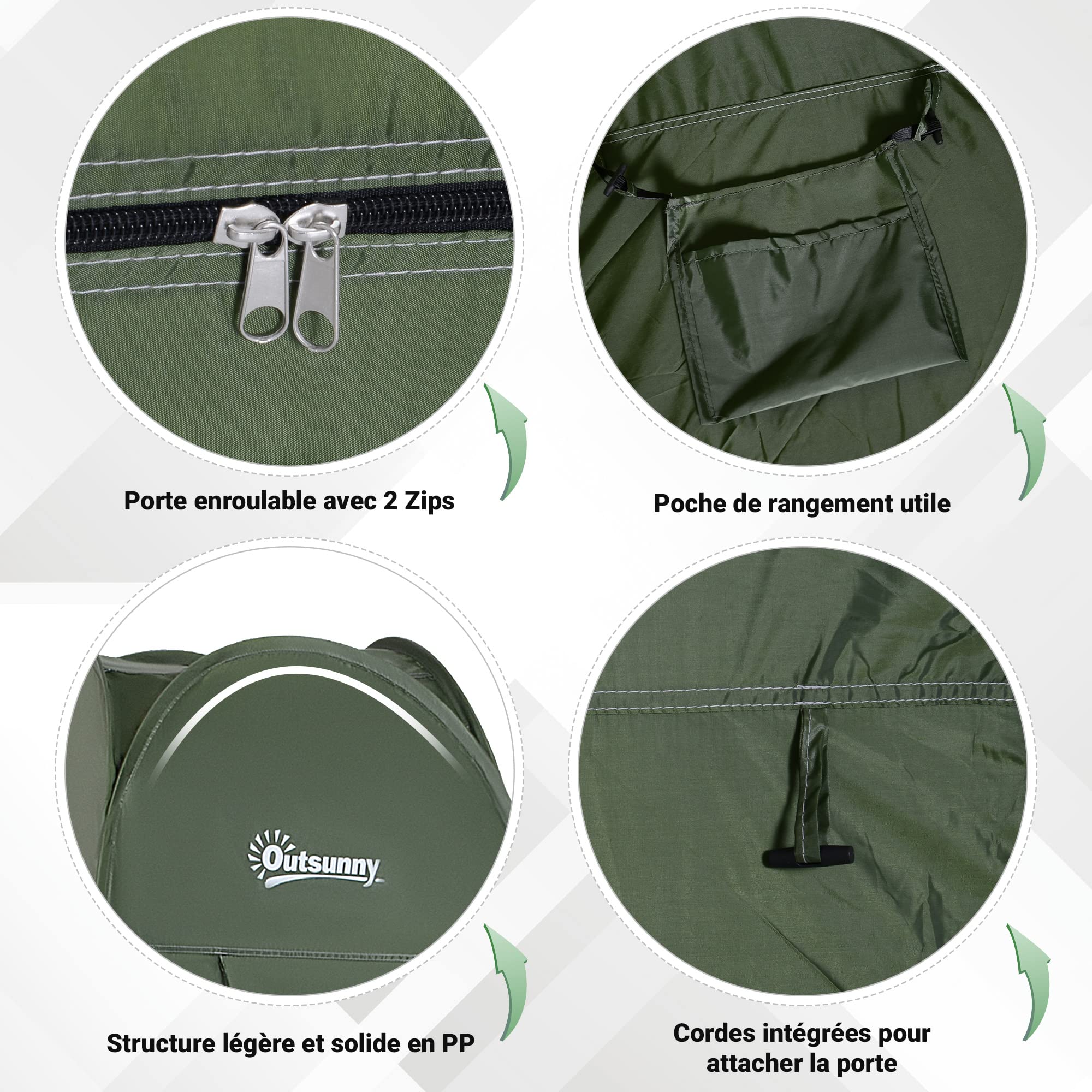 Tente de Douche Pliable Pop-up Automatique instantanée Cabinet de Changement Camping Polyester
