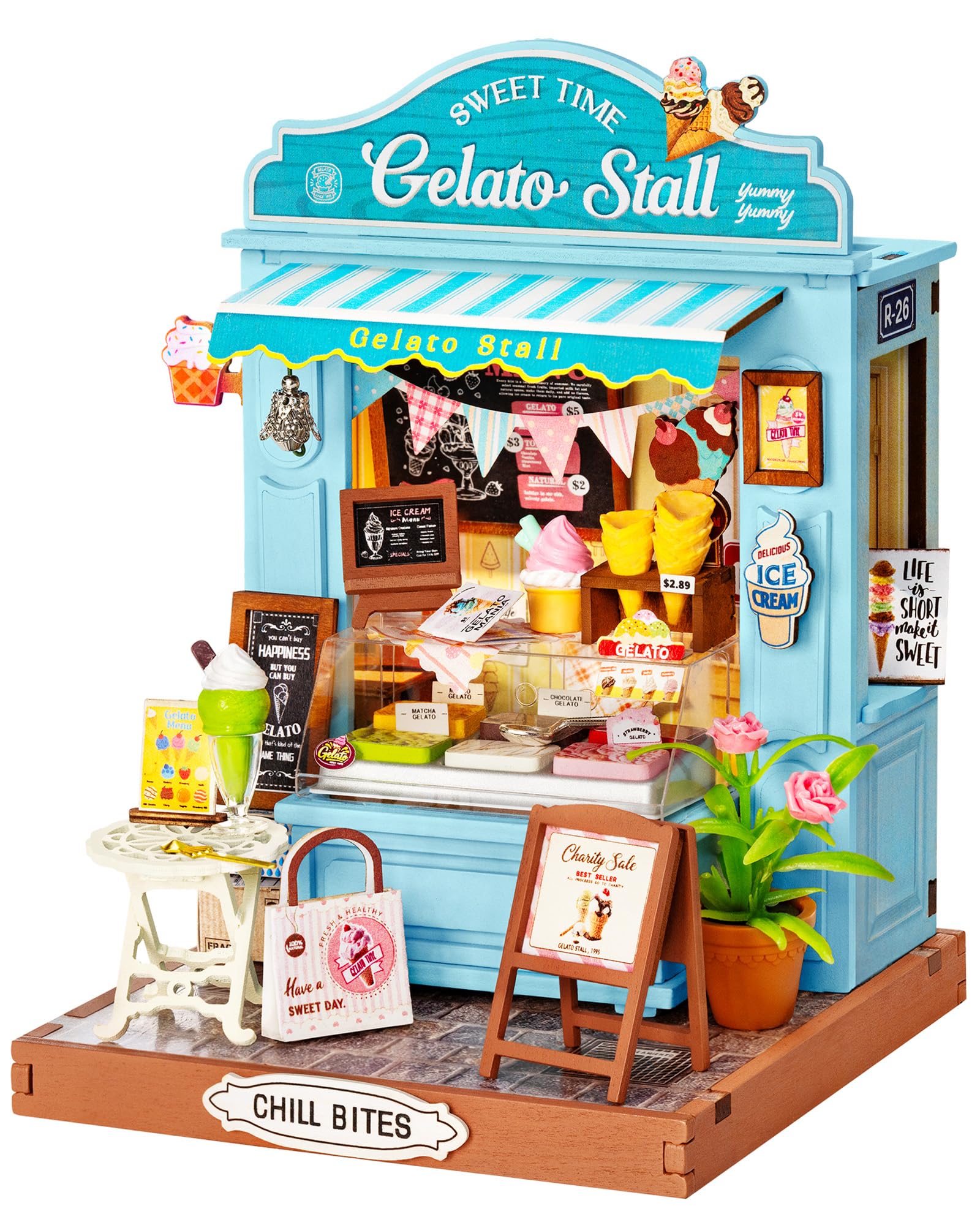Rolife DIY Miniature Kit Mini Building Dollhouse Gelato - dollhouses | Mubboo