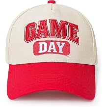 Game Day Hat for Men Women Vintage Embroidered Hats for Football, Games
