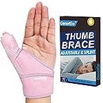 GenetGo Trigger Thumb Splint - Thumb Spica Support Brace Stabilizer for Pain, Sprains, Arthritis, Tendonitis (Right Hand or Left Hand) (Pink)