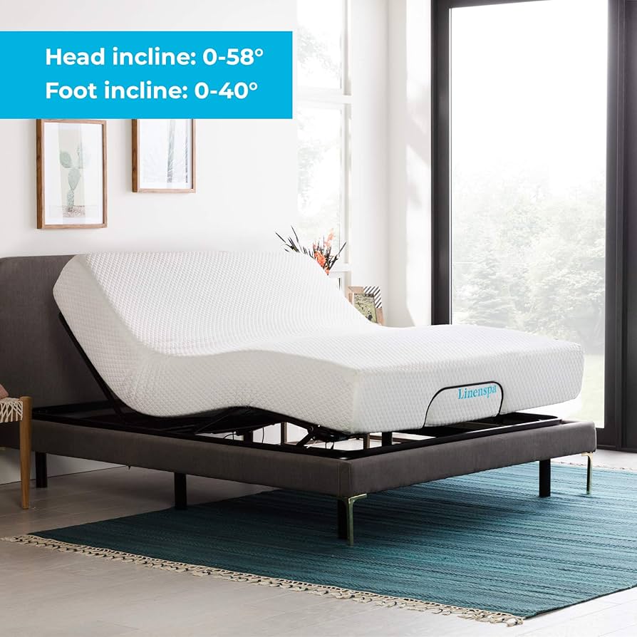 Lucid Basic Remote Controlled Steel Adjustable Bed Base, Full