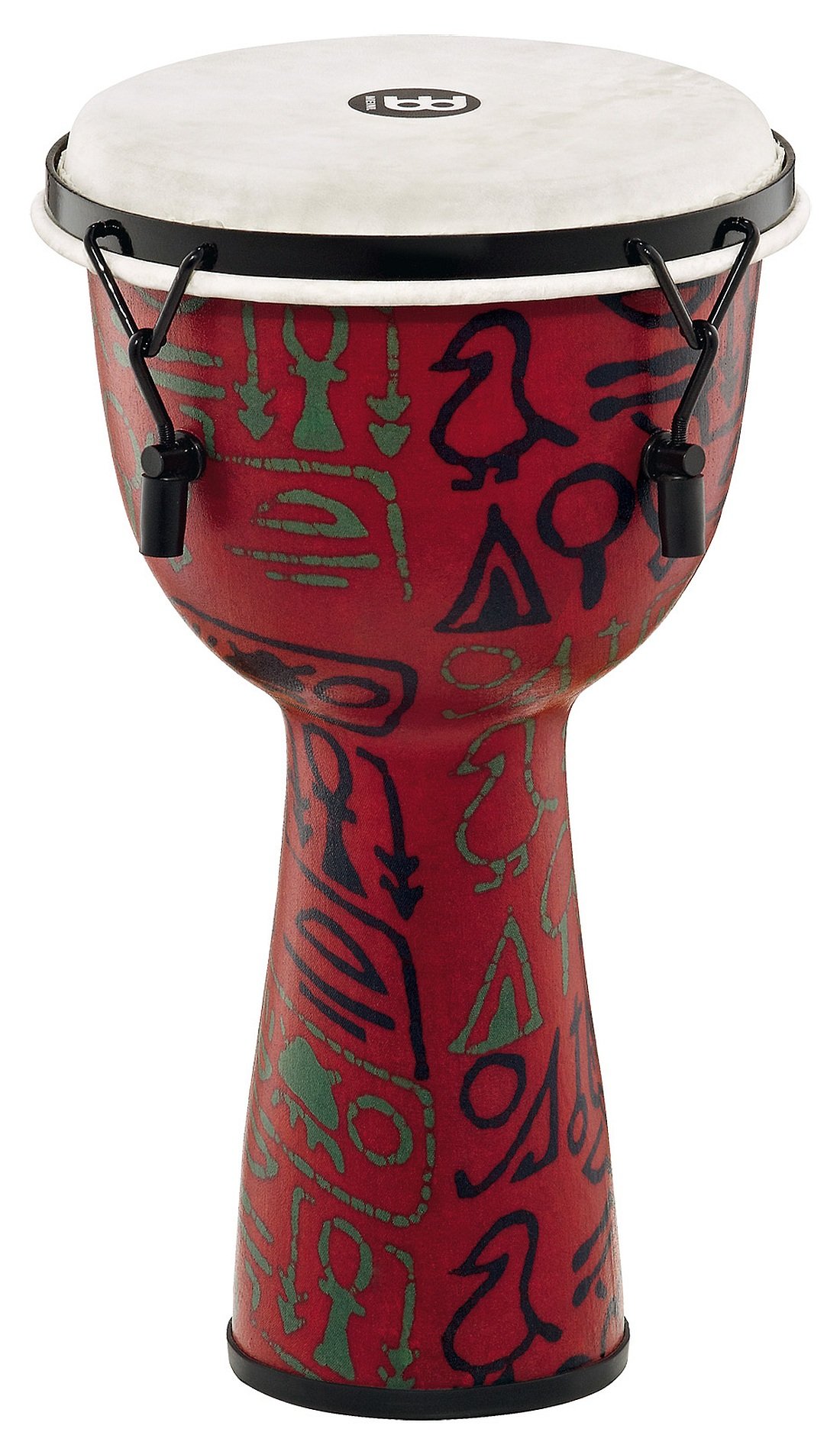 Meinl Percussion FMDJ1-L-F Mechanical Tuned Fiberglass Djembe 12-Inch Synthetic Head - Pharaoh's Script