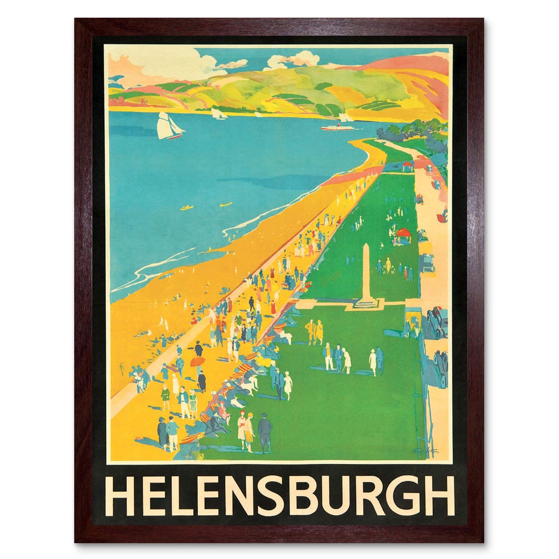 Wee Blue Coo Advert Lner Helensburgh Scotland Beach Coast Clyde Art Print Framed Poster Wall Decor 12X16 Inch
