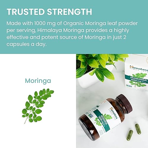 Miniatura 6 de Himalaya Moringa - Suplemento antioxidante de superalimentos a base de hierbas que apoya el bienestar, la vitalidad y el estrés oxidativo, vegano,