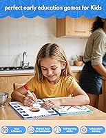 Vista 7 de Preschool Learning Activities Educational Workbook, 62 Reusable Pages Pre Kindergarten Workbooks, Number Letter Tracing Books for Kids, Autism