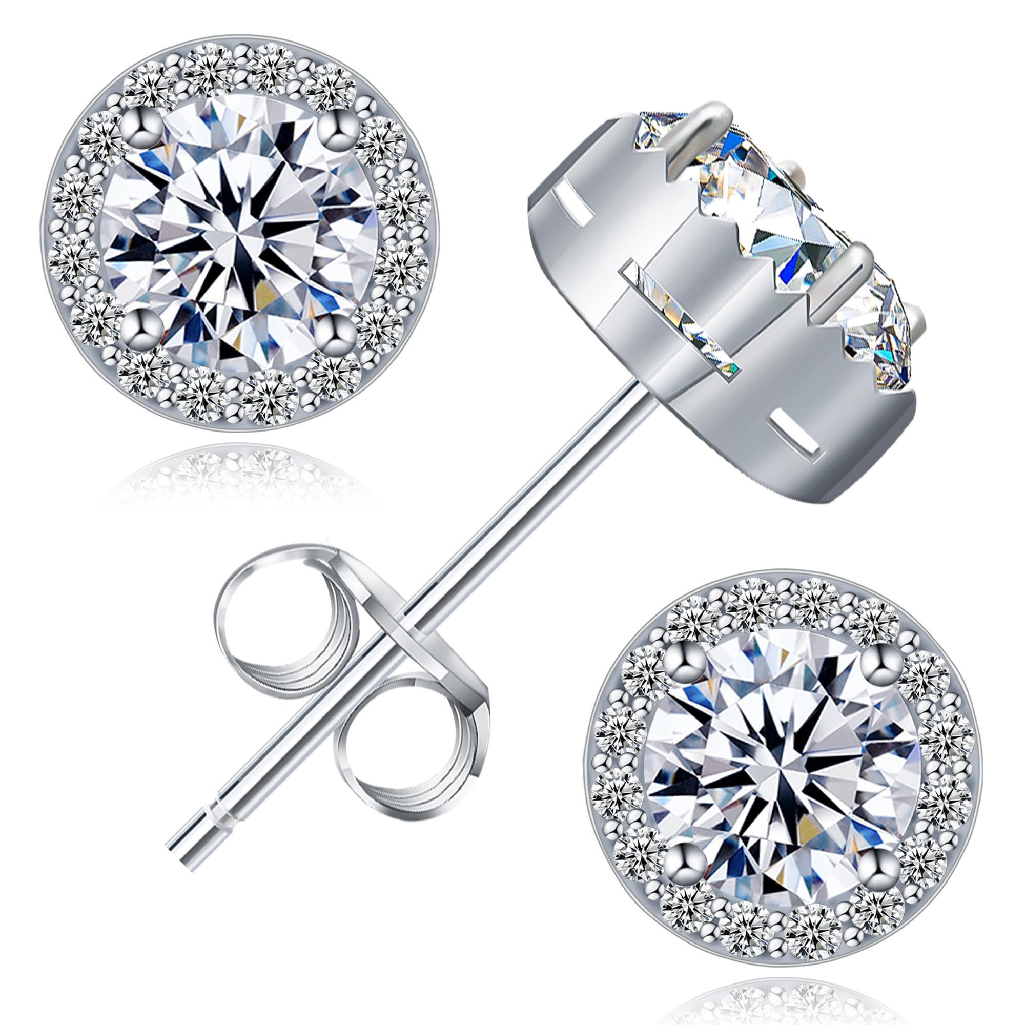 Moissanite Stud Earrings for Women Men 0 5CT Each D Color VVS1 Clarity Anniversary Birthday Luxury Jewelry Gift
